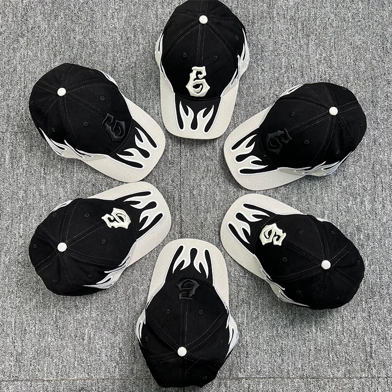 Star with Hip Hop Hat Best-selling High Street Fashion Flame Baseball Cap Outdoor Street Cool Tide Brand Sun Shield Caps