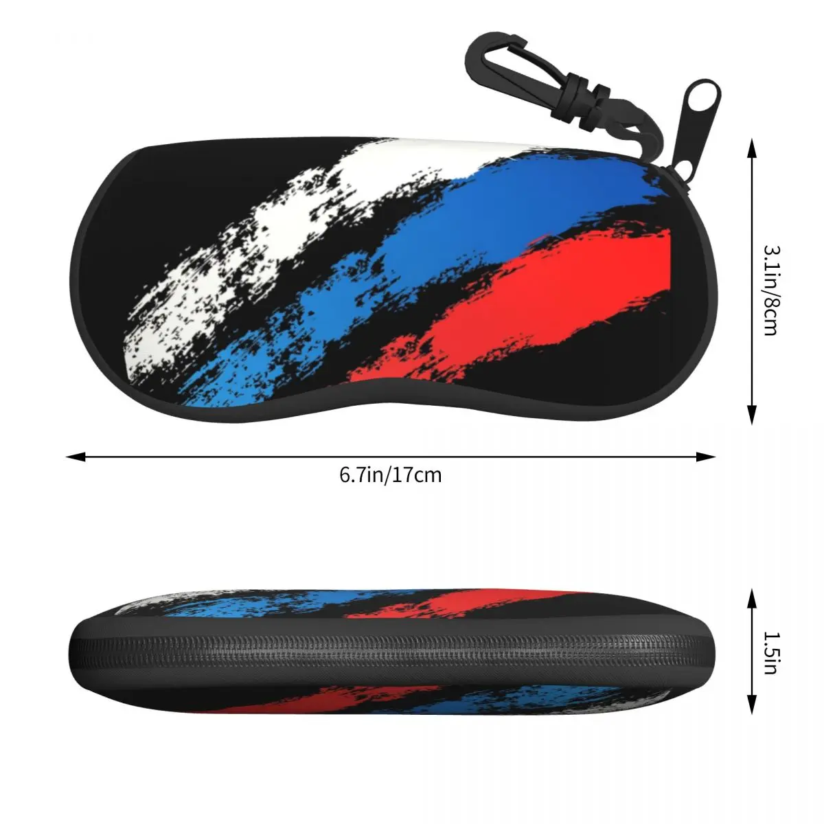 Custom Russia Flag Russian Pride Shell Glasses Case Unisex Travel Eyeglasses Case Sunglasses Protector Box