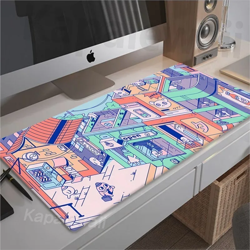 Alfombrilla de ratón Kawaii para Gamer, alfombrilla de teclado grande, alfombrilla de ratón para juegos, alfombra de mesa XXL, rosa, 900x400mm