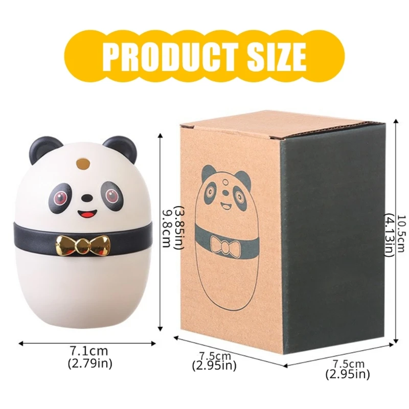 Boîte à dents Panda pratique avec base stable pour les décors maison du restaurant