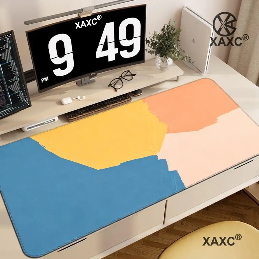 

Color Block Splicing Design Gamer Mouse pad Mouse Pad Large Mouse Mat Natural Rubber Desk Rug PC Desk Mats Design Pad HYBXXC