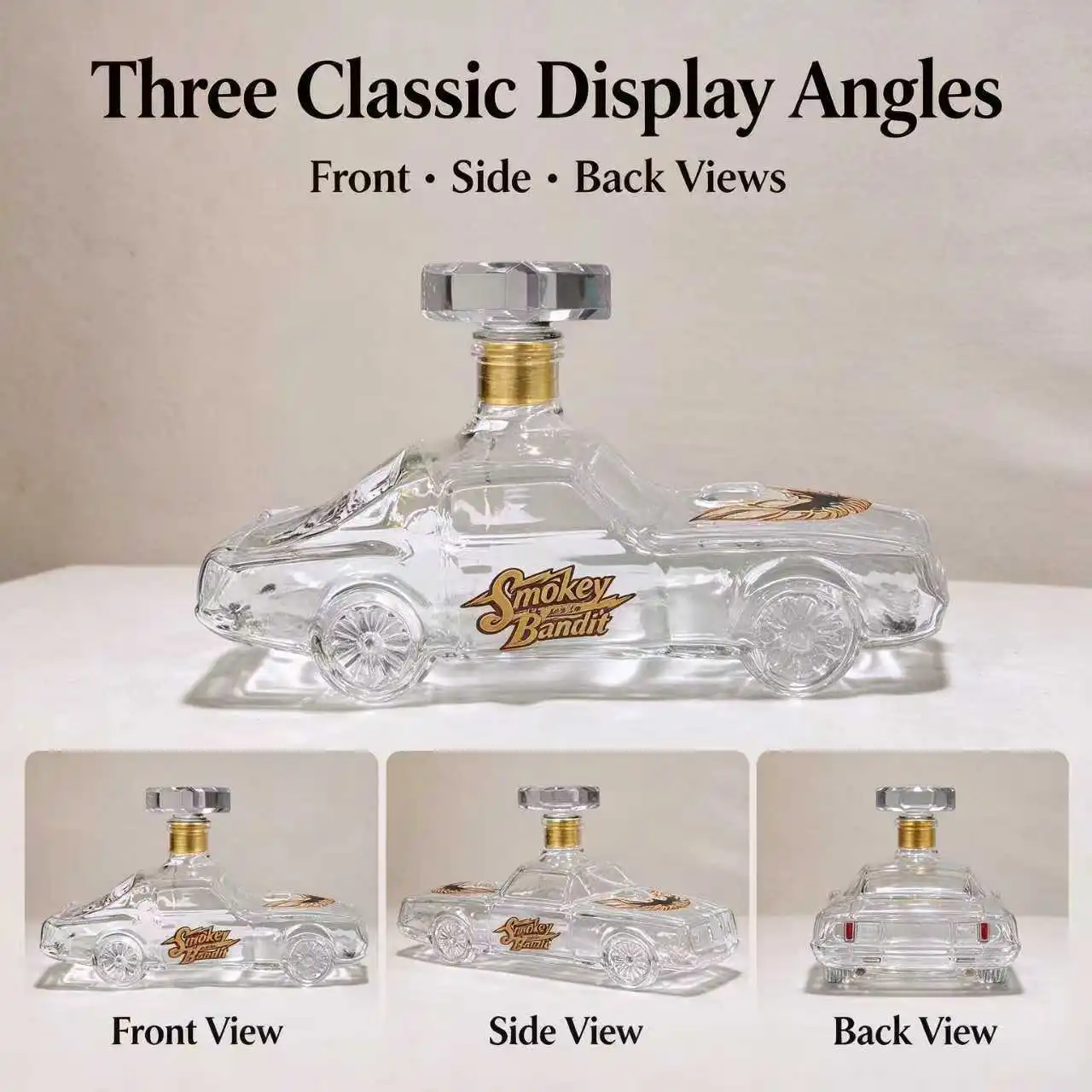 Vintage Car Shaped Glass Decanter 350ml Hand Blown Liquor Bottle Unique Bar Decor Whiskey Storage Bottle