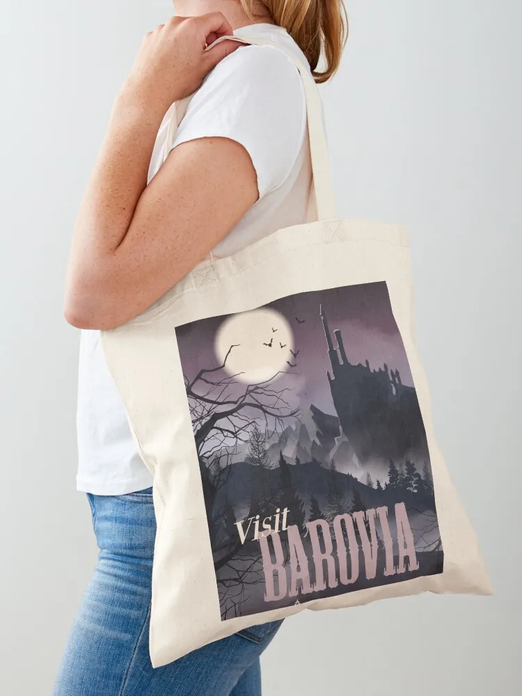 Visit Barovia Tote Bag supermarket folding bag Women's bag canvas tote bags Shopper