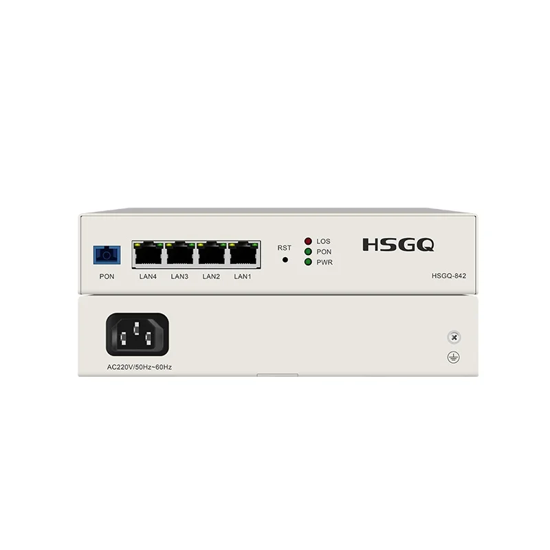 

HSGQ-842 High Quality Industrial Onu 4 Ports 10/100/1000m Base-T Built-in Power Supply ONU Xpon
