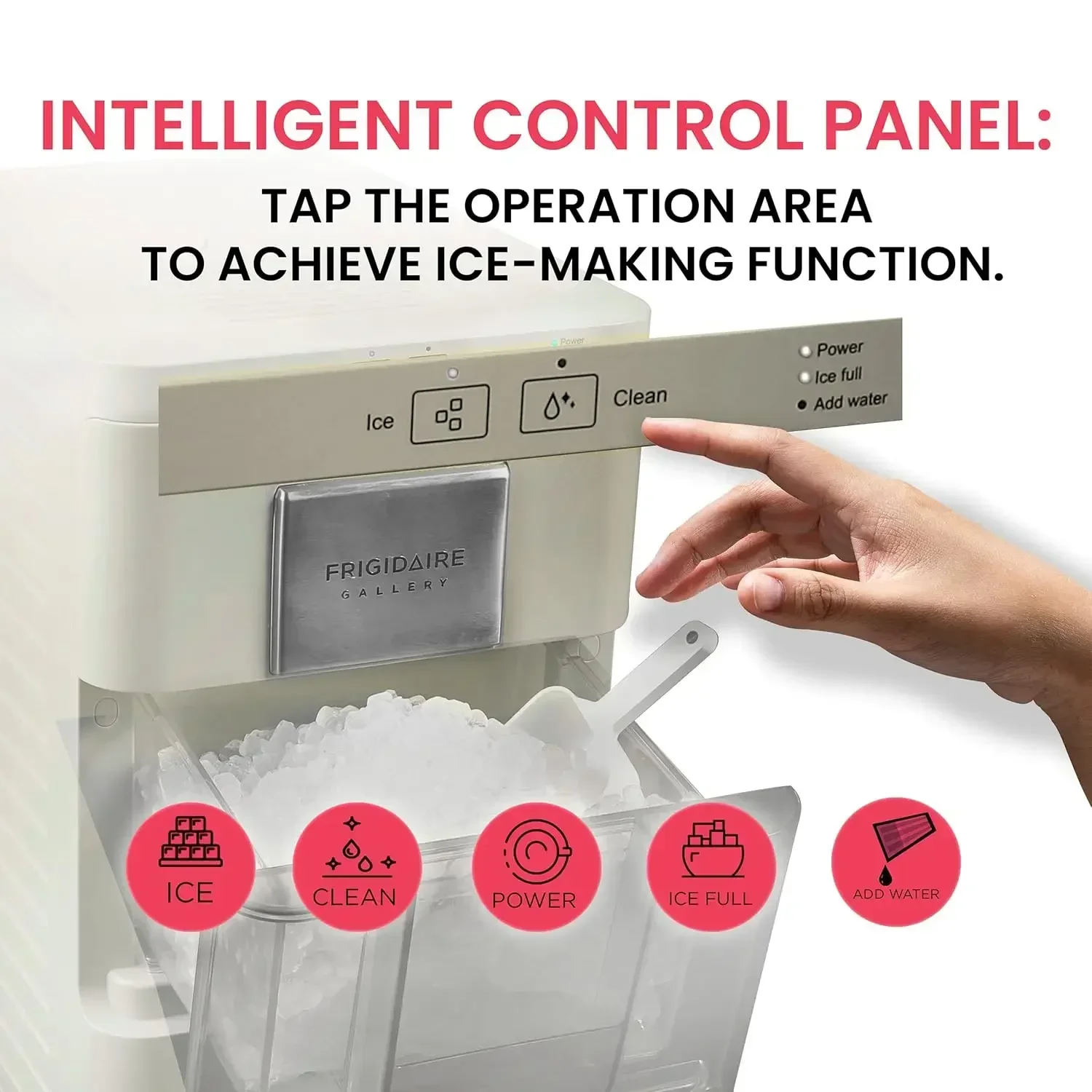 Hot sales Cross-borderIce Machine With Transparent Window, Sonic Ice Maker With 44 Lbs. Capacity