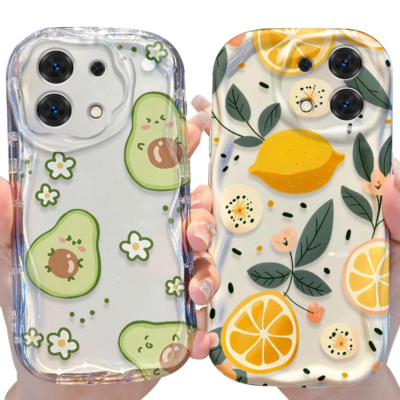 Etui Silikonowe z Motywem Owoców Cytryny Awokado na Xiaomi Redmi Note 14 13 12 11 10 Pro Plus 5G 9 14C 13C 4G 12C 10C 10S A2 A1