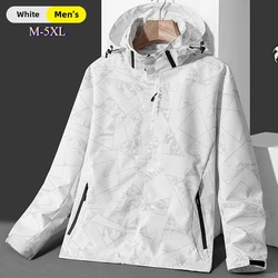 2024 Spring Windbreaker Men's Casual Climbing Waterproof Detachable Hat Jacket Unisex Fashion Gorpcore Camo Camping Fishing Coat