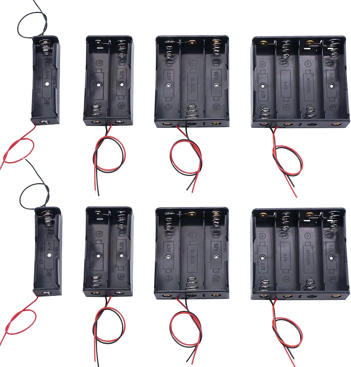 3pcs 18650 Battery Holder with Wire 3.7V,7.4V, 11.1V, 14.8V 18650 Battery Holder Box for Battery storage charging