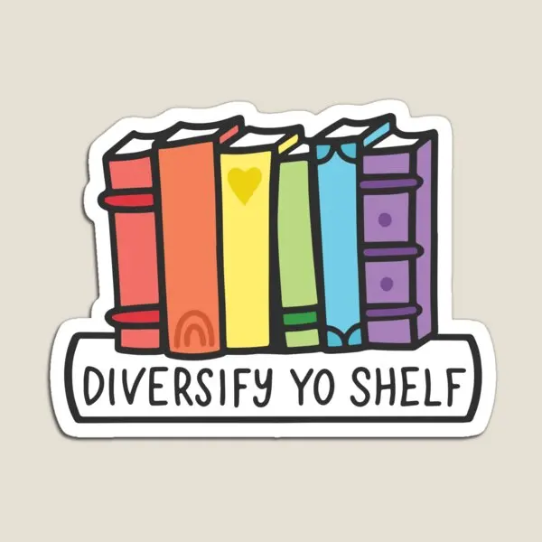 Diversify Yo Shelf Rainbow Books  Magnet Holder Funny Colorful Baby Kids Decor Children Toy Stickers Magnetic Home Cute