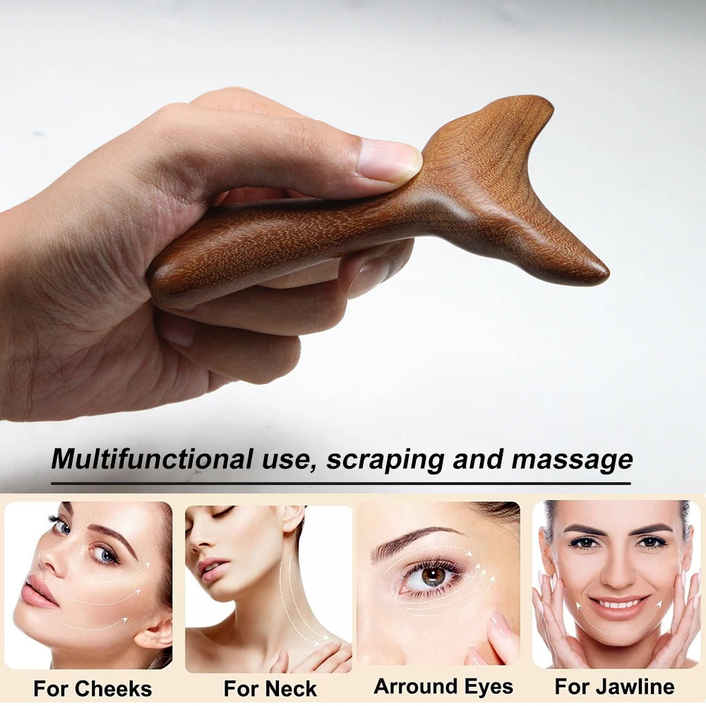 Wooden Therapy Massage Tool, Massageador de Drenagem Linfática, Anti-Celulite, Body Sculpting, Gua Sha Tools for Muscle Release, 1Pc