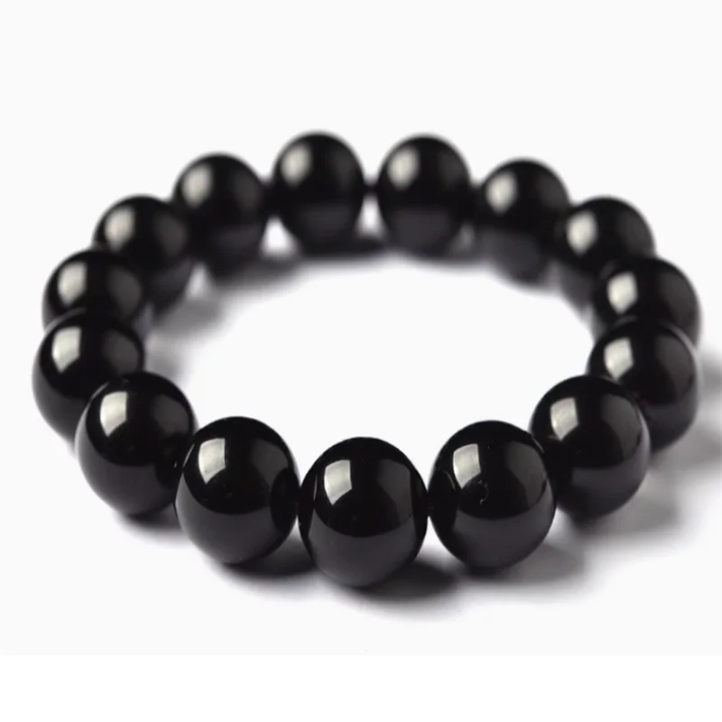 Natural Black Obsidian Buddhist Prayer Healing Bead Bracelet For Men Magnetic Health Protection For Women Soul Jewelry