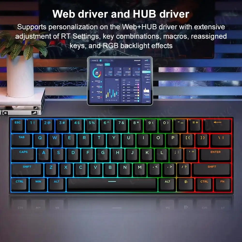 ACE68 لوحة المفاتيح المغناطيسية ACE60 Pro لوحة المفاتيح الميكانيكية السلكية 0.01 مللي متر الزناد السريع لوحة المفاتيح الزناد السريع 128K معدل أخذ العينات