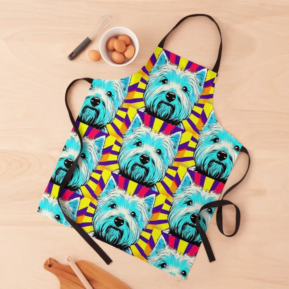 

Westie Pop Art Apron Kitchens Accessories Women's Kitchen Apron