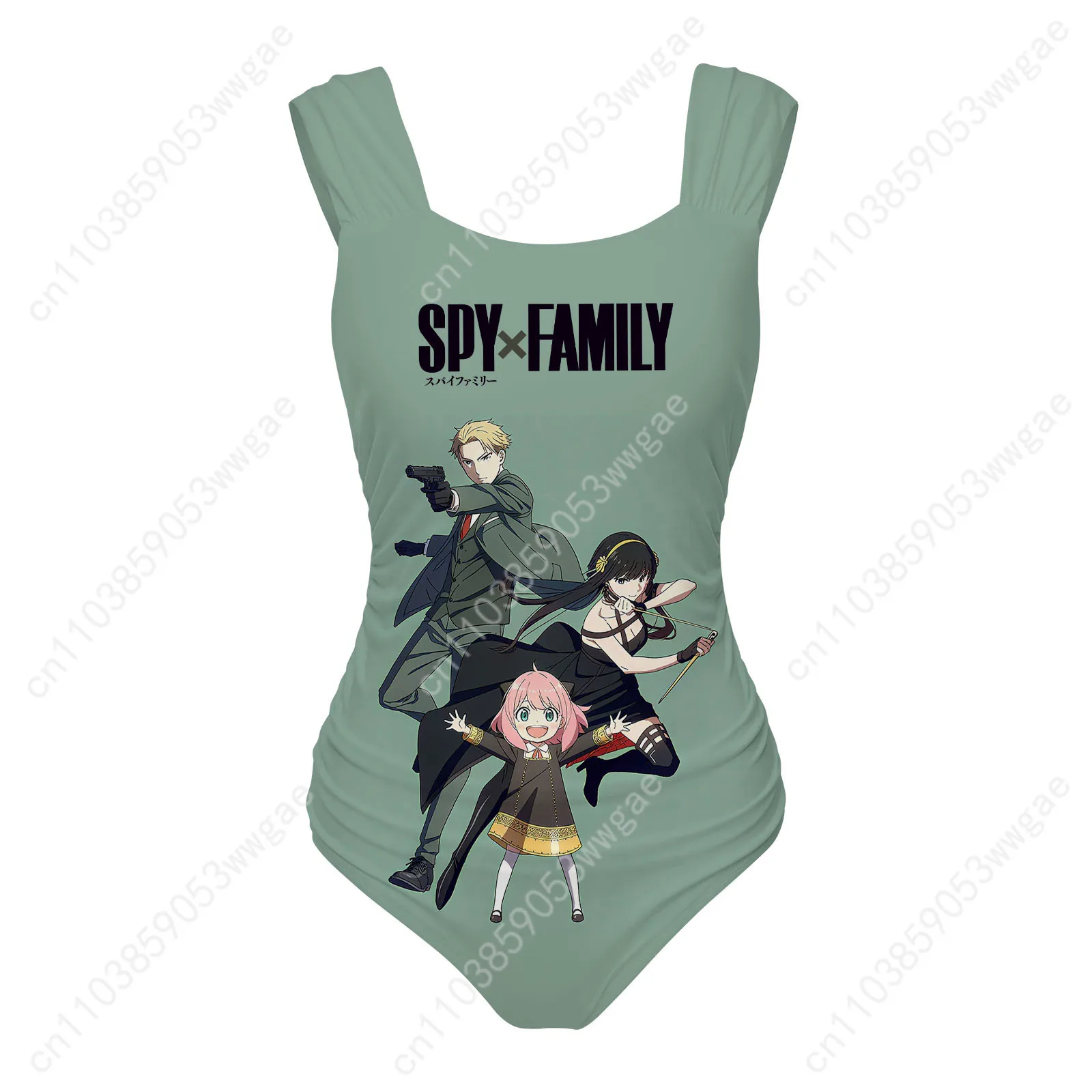 Spy×Family ชุดว่ายน้ำวันพีซ สายกว้าง ชุดว่ายน้ำผู้หญิง ชุดว่ายน้ำส่วนบุคคล บิกินี่เซ็กซี่ชายหาด การ์ตูน ชุดชายหาดที่กำหนดเอง