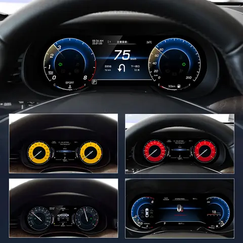 마세라티 콰트로포르테 2004-2023용 리눅스 12.3인치 차량용 디지털 클러스터 가상 계기판 LCD 대시보드 패널 속도계