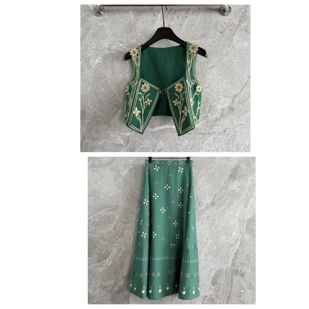 

Women's Pants Green Long Sleeve Blouse Tops and Pants Sets 2025 Linen