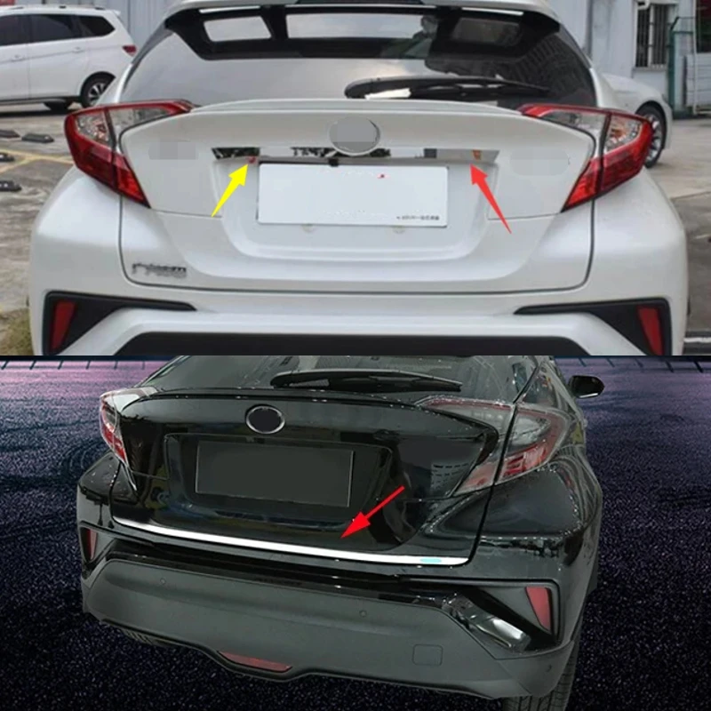 For Toyota C-HR CHR 2016 - 2023 Rear Trunk Tailgate Door Molding Streamer Strip Protector Bezel Cover Trim