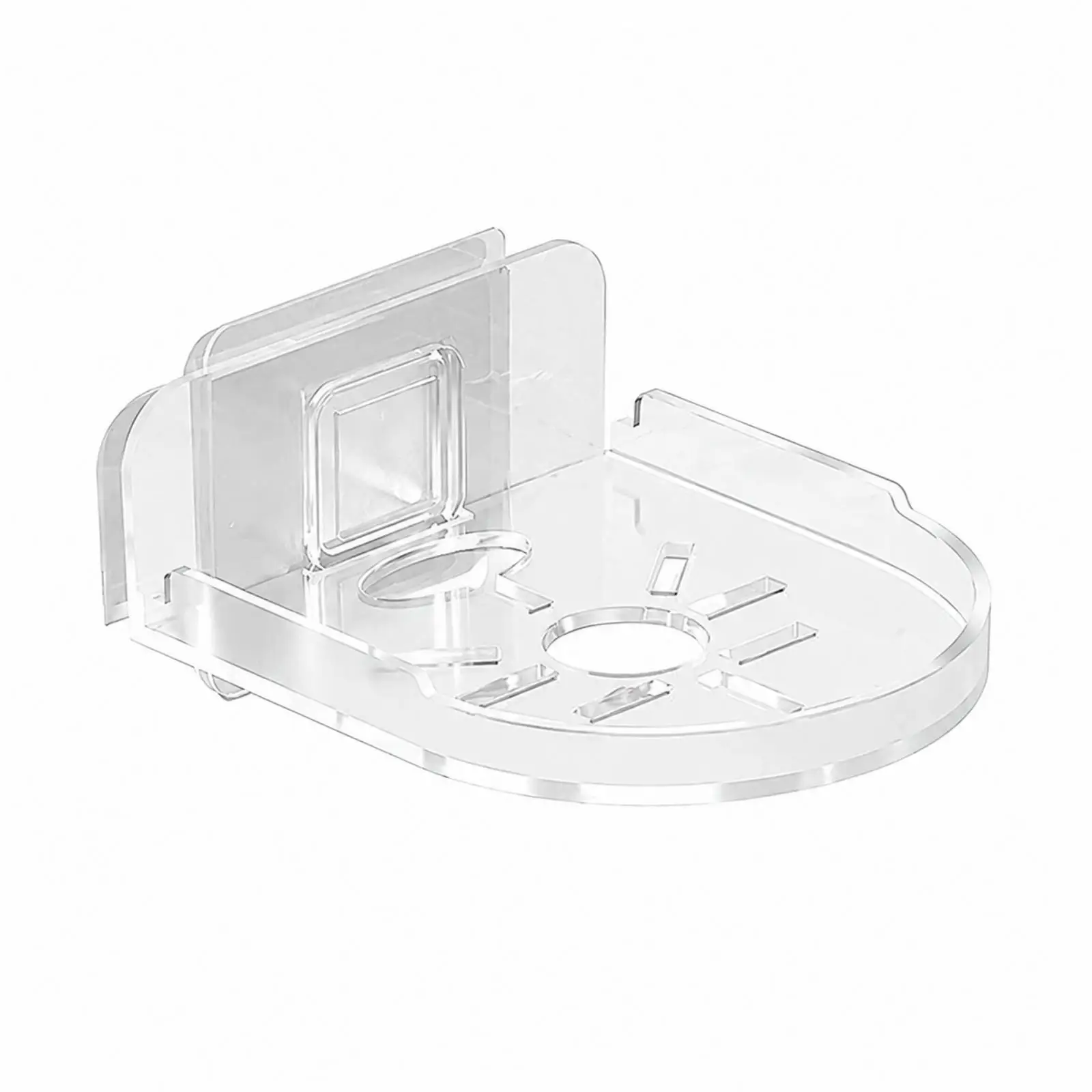 White Wall Shelf for Camera PP Plastic No Drill Wall Mounted Shelf with Ventilation Hole Multi-purpose Shelf for Living Room