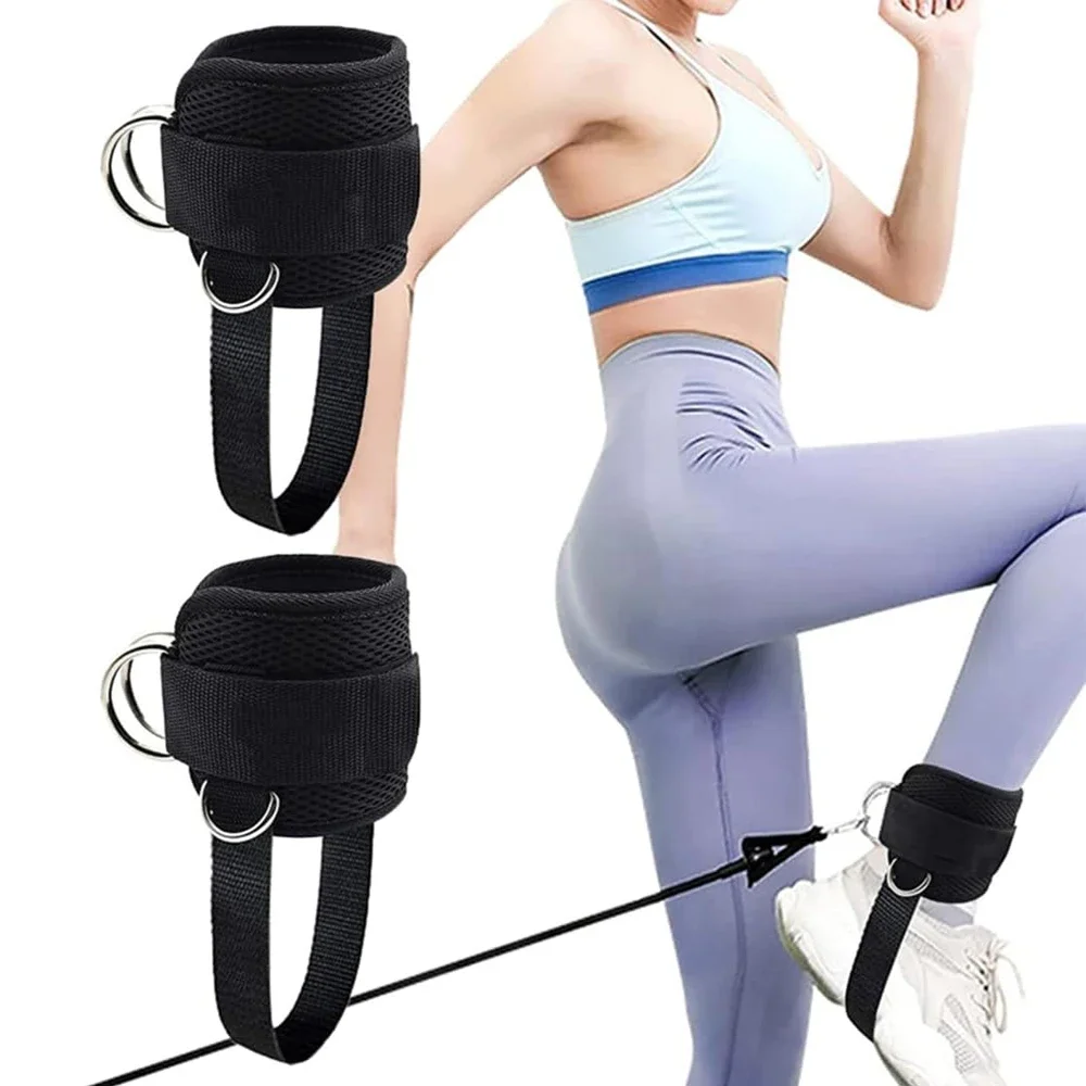 Adjustable Ankle Straps Cable Machines, Reinforce Double D-Ring Ankle Cuffs for Abdominal Muscles, Lift The Butts, Tone The Legs