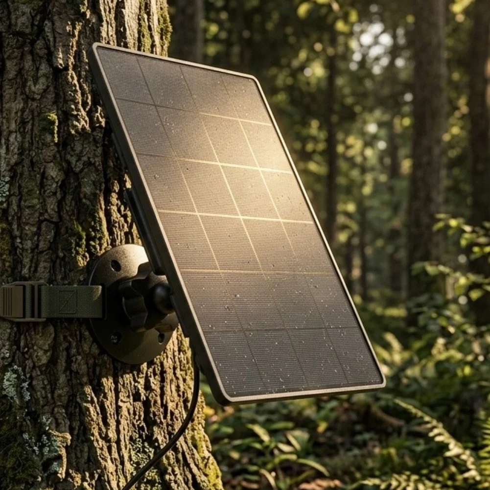 6000mAh Solar-Powered Charging Panel for Outdoor Cameras with 6V 2A 9V 1.5A 12V 1A DC Output and IP65 Waterproof Rating