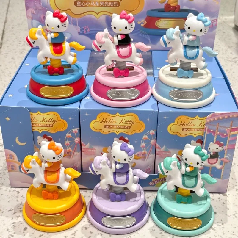 Figuras de Anime Sanrio Hello Kitty, Caja Sorpresa, Juguetes Infantiles, Serie de Caballitos Solares, Colección de Adornos, Regalos para Niños y Niñas