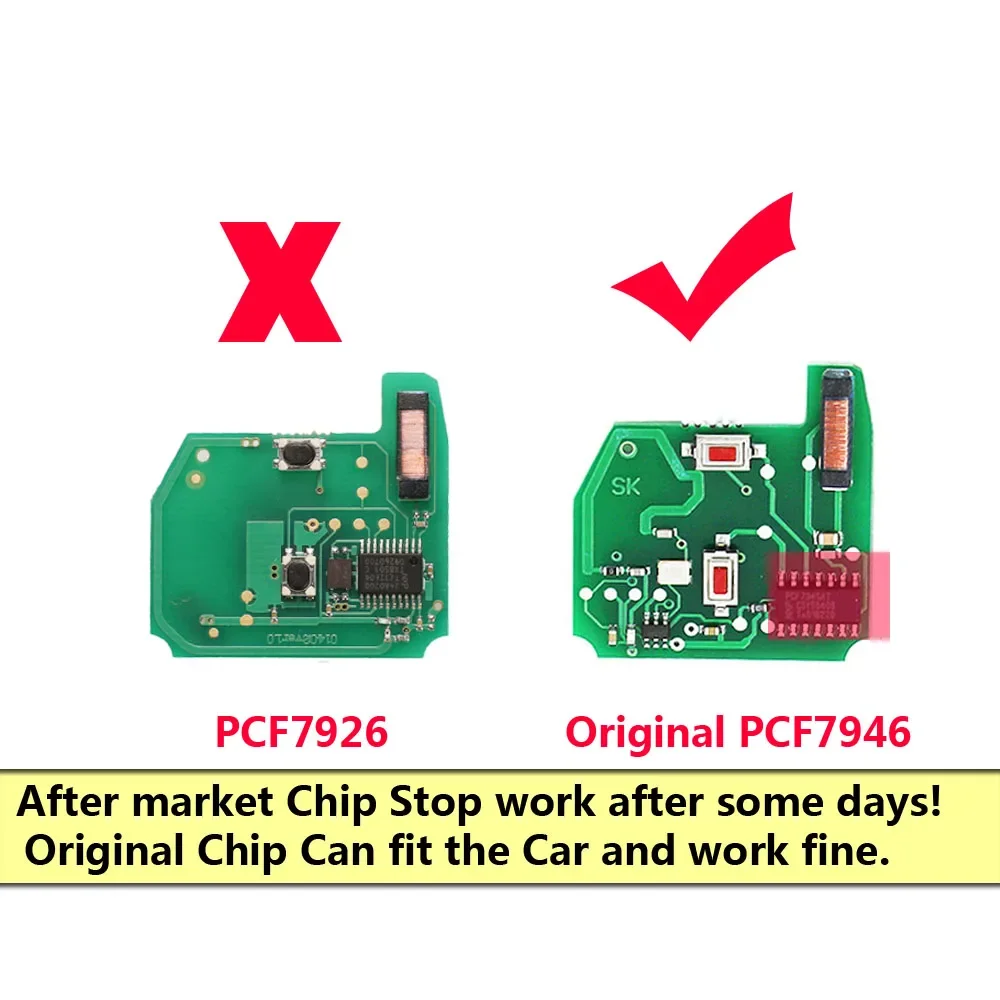 XNRKEY 2 Button Car Remote Key PCF7946 Chip 433Mhz for Nissan Elgrand X-TRAIL Qashqai Navara Micra Note NV200 FCC: 5WK4876/818