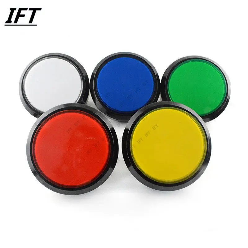 5 Colors 100mm Big Dome Convex Type LED Lit Illuminated Push Buttons For Arcade Machine Video Games Parts 12VDC