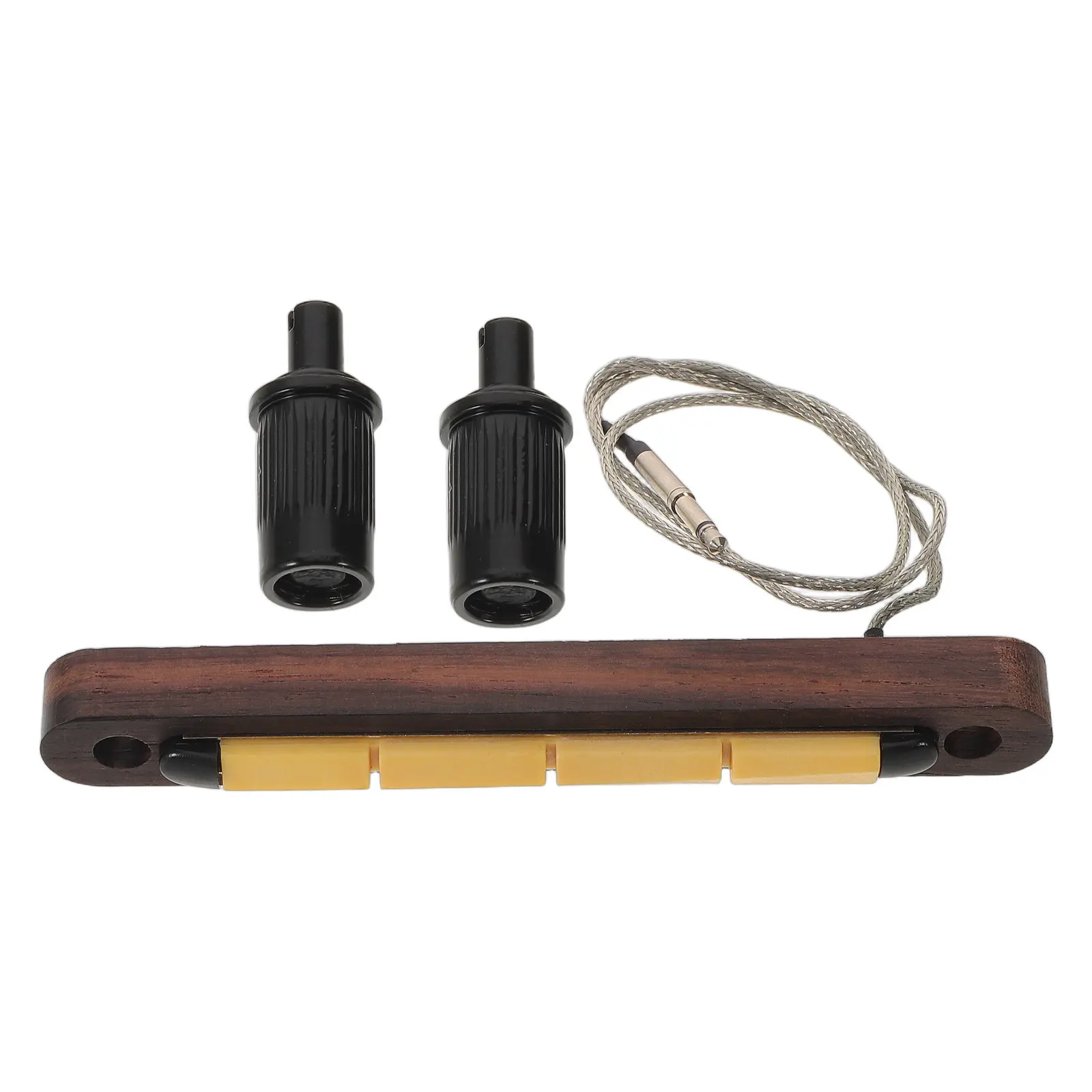 1Set Acoustic Bass Guitar Bridge Pickup 4-String Wooden Piezo System Under-Saddle Transducer for Amplifiers Mixer