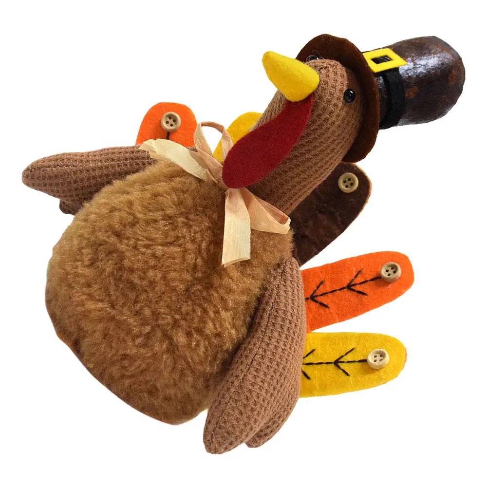

Handmade Thanksgiving Turkey Soft Stuffed Animal Decoration for Fall Photography Autumn Harvest Festival Tabletop Decor