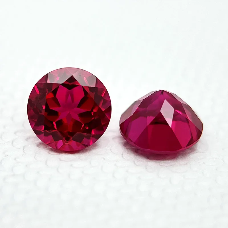 أعلى جولة الأوجه حمامة الدم مختبر نمت روبي أحجار كريمة مفكوكة اختبار موس صلابة لصنع المجوهرات جوهرة جمع الحجر #6