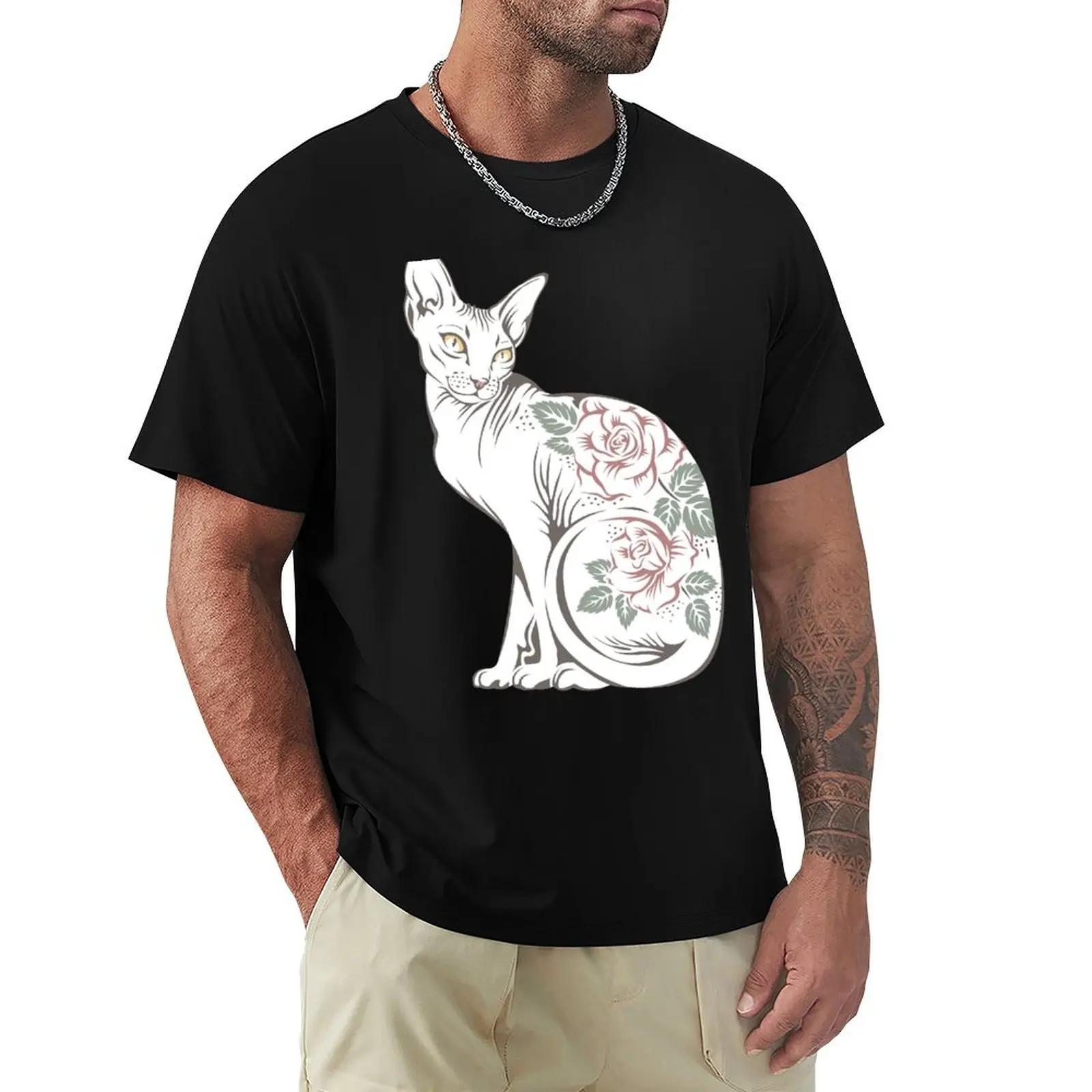 

Cat sphinx T-Shirt boys whites T-shirts oversize custom shirt Men's t-shirts