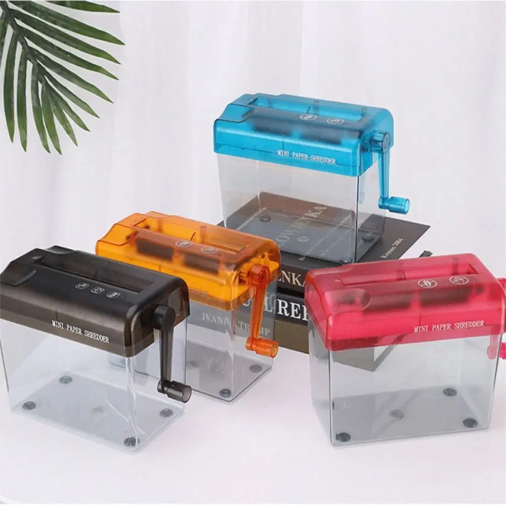 Trituradora de mano ABS de alta calidad, manivela Manual transparente, Mini documentos ecológicos, herramienta de corte de papel para el hogar y la Oficina