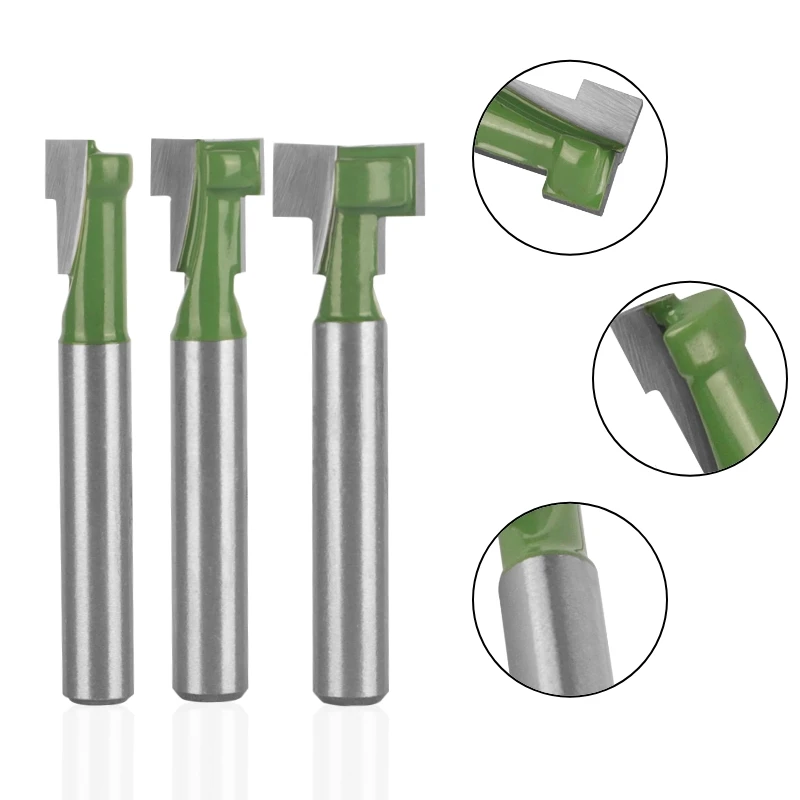 YUSUN Green Keyhole Bit T-Slot Cutter Router Bit Woodworking Milling Cutter For Wood Tools Face Mill