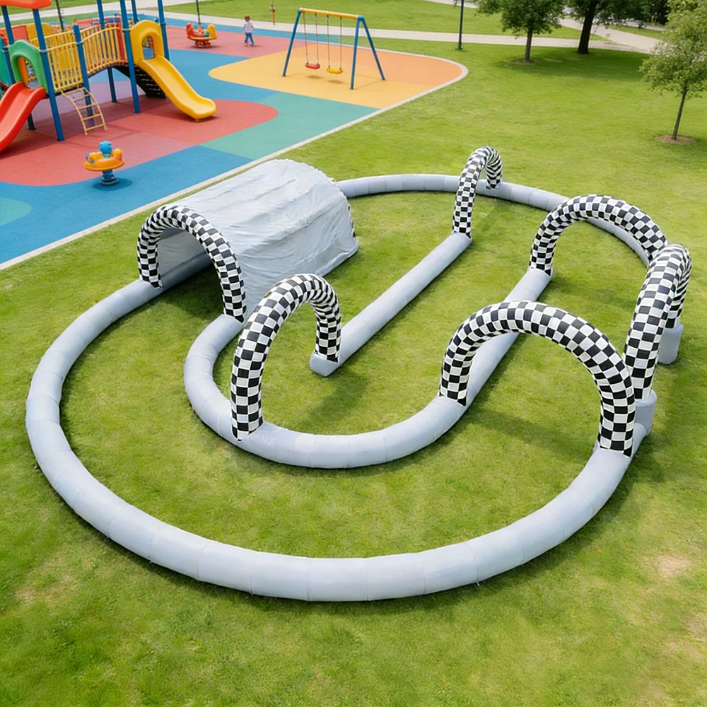 

New Inflatable Race Track for Mini Bumper Cars Bumper Race Inflatable Car Races Suitable for Go-Karting Games