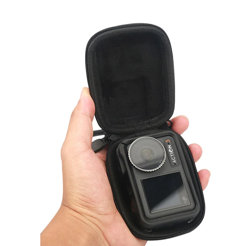 Mini Storage Bag Case For DJI Action 3/4 Black Action Camera Portable EVA Waterproof Protective Case Accessories