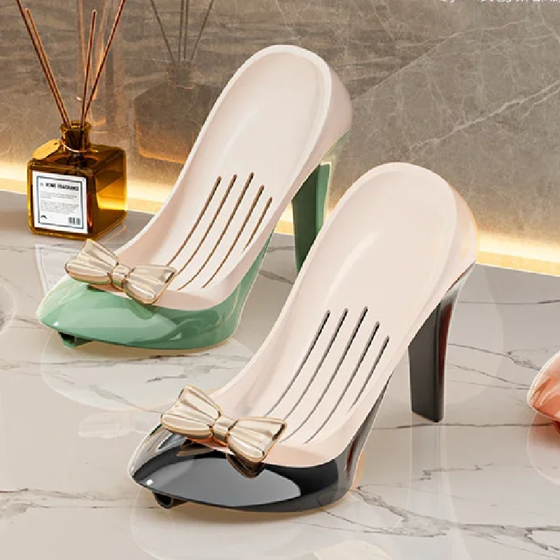 High-heeled Shoes Soap Box Creative Household Bathroom Washstand Luxury Sucker Soap Storage Rack Ornaments Bathroom Supplies