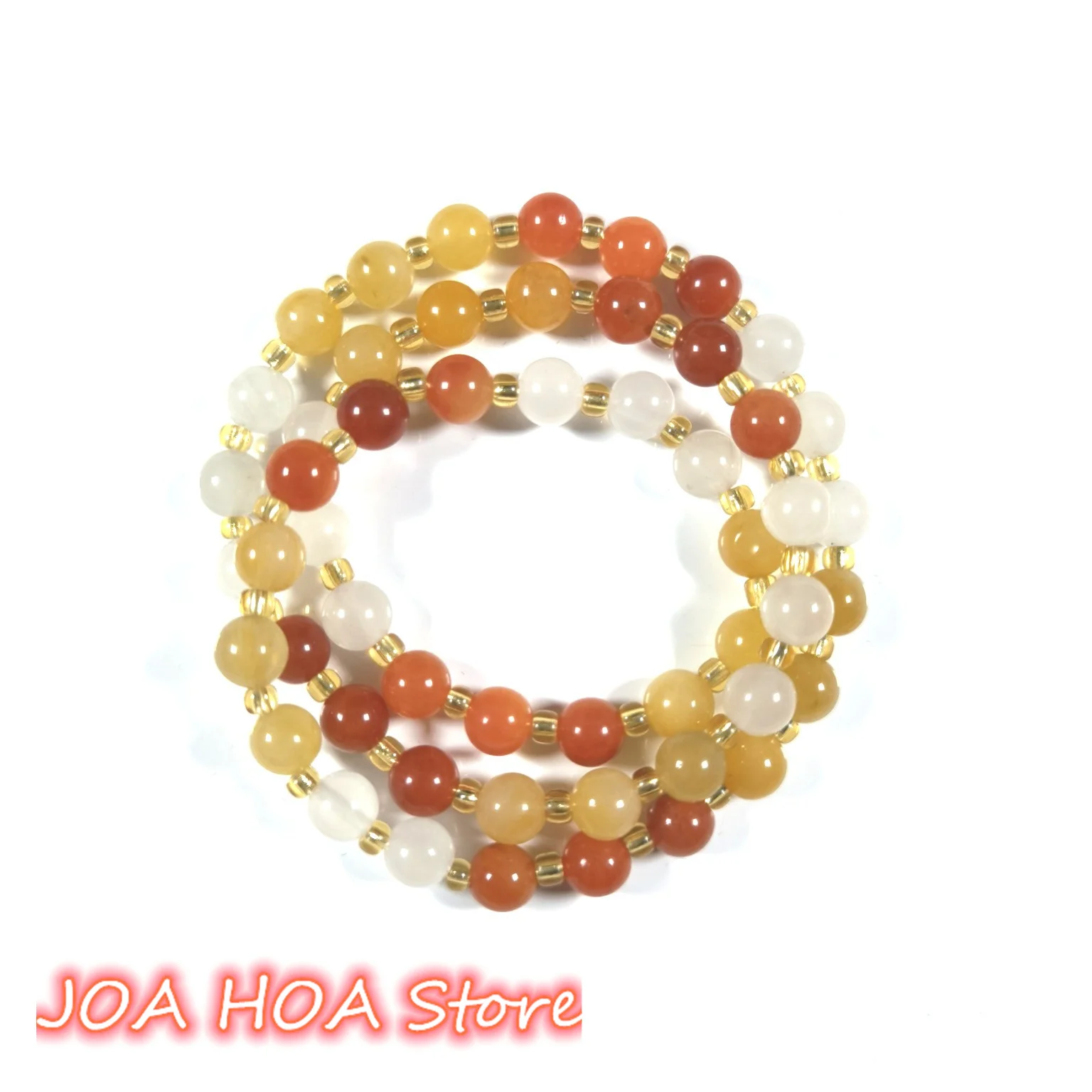 Fine Natural Gold Silk Jade Red Yellow White  Multi-circle String Bracelet Selected Round Beads Bangle Jewelry