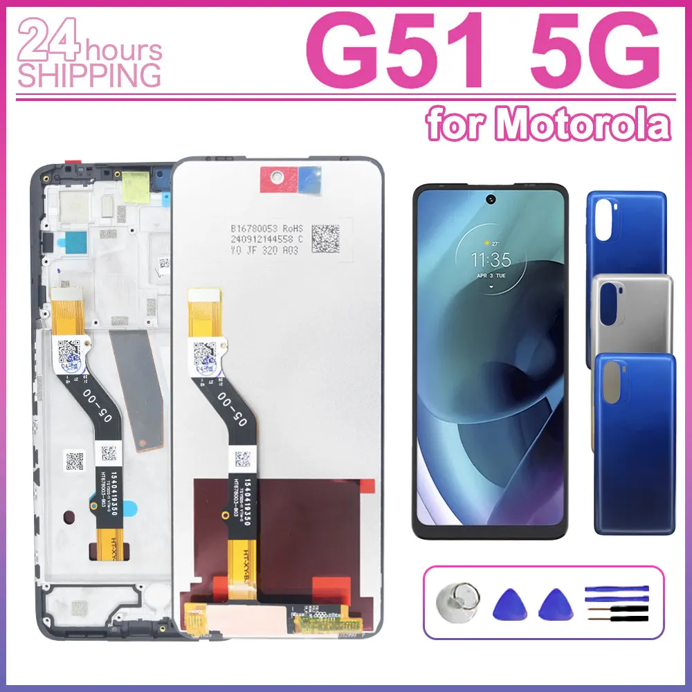 Pantalla LCD para Motorola Moto G51 5G, Repuesto de Pantalla Táctil Digitalizadora para Moto G51 5G XT2171-1