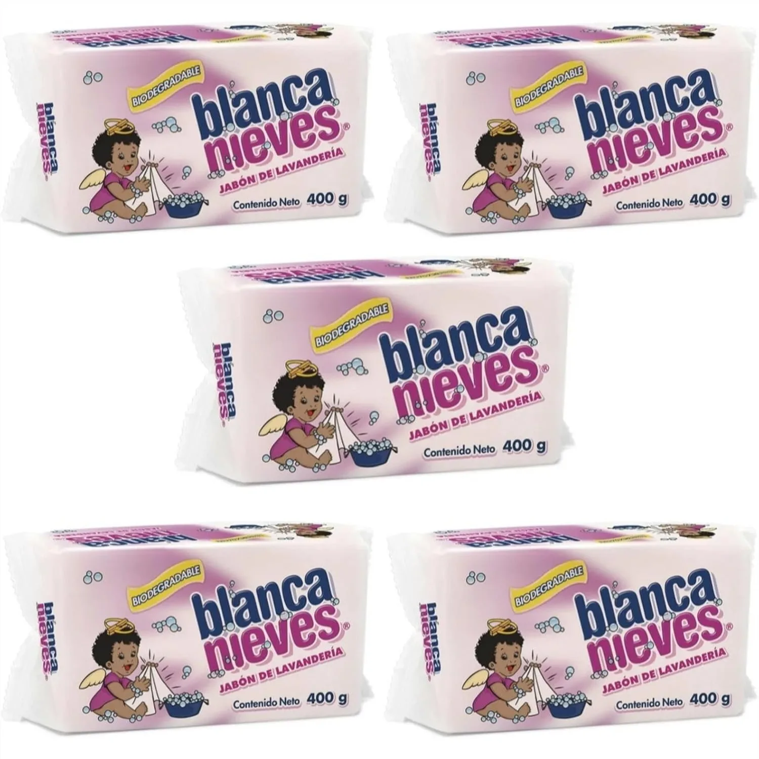 

Biodegradable Laundry Bar Soap with Lavender Scent 400g 5 Pack for Stain Removal