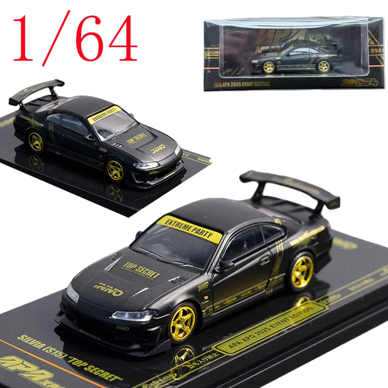 

INNO литой под давлением масштаб 1/64 Nissan SILVIA S15 TOP SECRET модель спортивного автомобиля из сплава Nissan SILVIA S15 гоночный игровой автомобиль модель