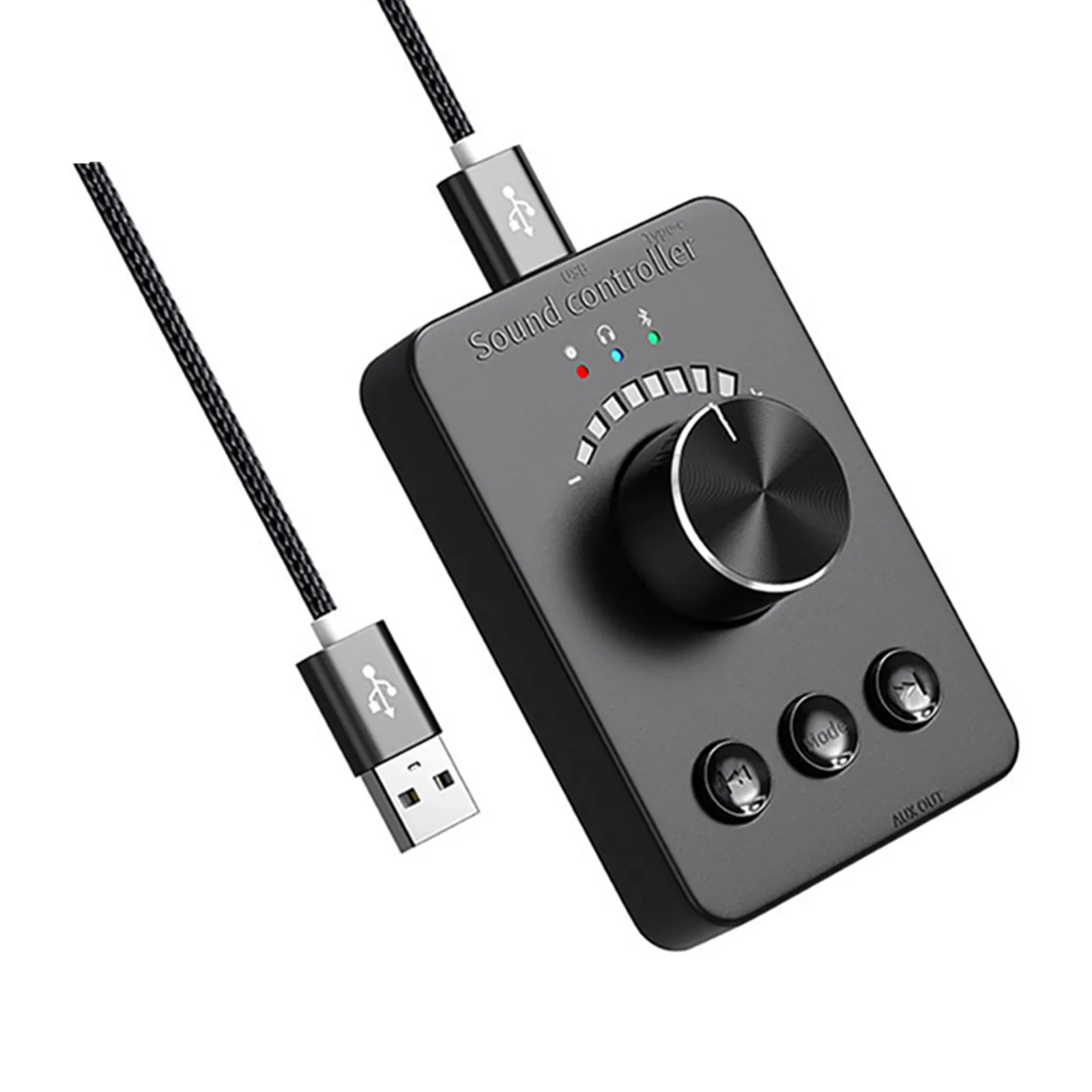 

USB-регулятор громкости, одно нажатие, с Bluetooth-адаптером и передатчиком для ПК, динамик, аудио, USB-регулятор громкости для Win 7/8/10