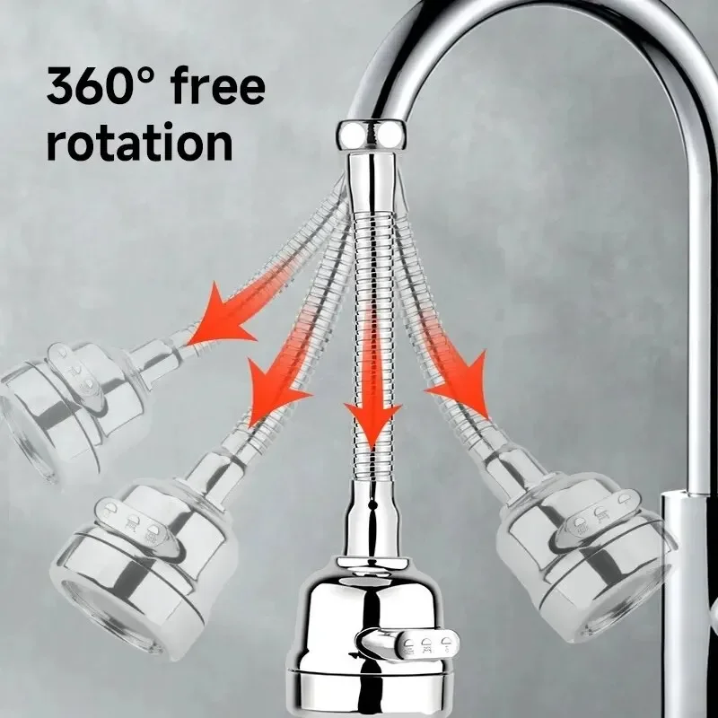 3 Modi Universal Küchenarmatur-Verlängerungsadapter 360 °   Rotationsfilter, Küchenhelfer, Spray, wassersparende Leitungsdüse