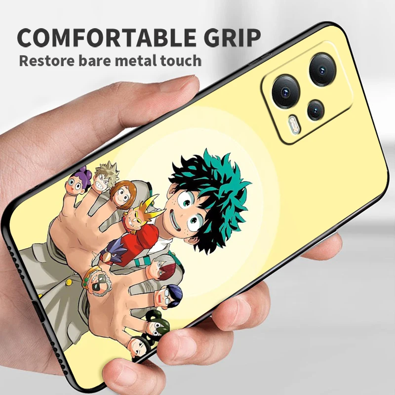 My Hero Academy Anime For Xiaomi Redmi Note 13 12R 12 12S Turbo 11 11T 11S 10 10S Pro Plus 5G Black Soft Phone Case