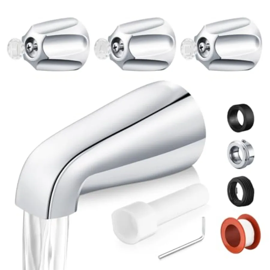 

Сменные ручки для смесителя ванны и душа, простой в установке комплект для изливов ванны под медную трубу 1/2 дюйма, 1/2 IPS и 3/4 IPS с установочным Т-образным соединителем