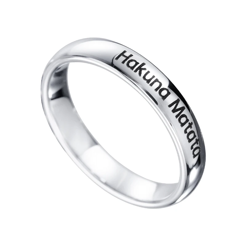 

Tungsten Ring HakunaMatata Luxury Minimalist Ring for Men Women Pinkie Index Finger High End Fashion Ring