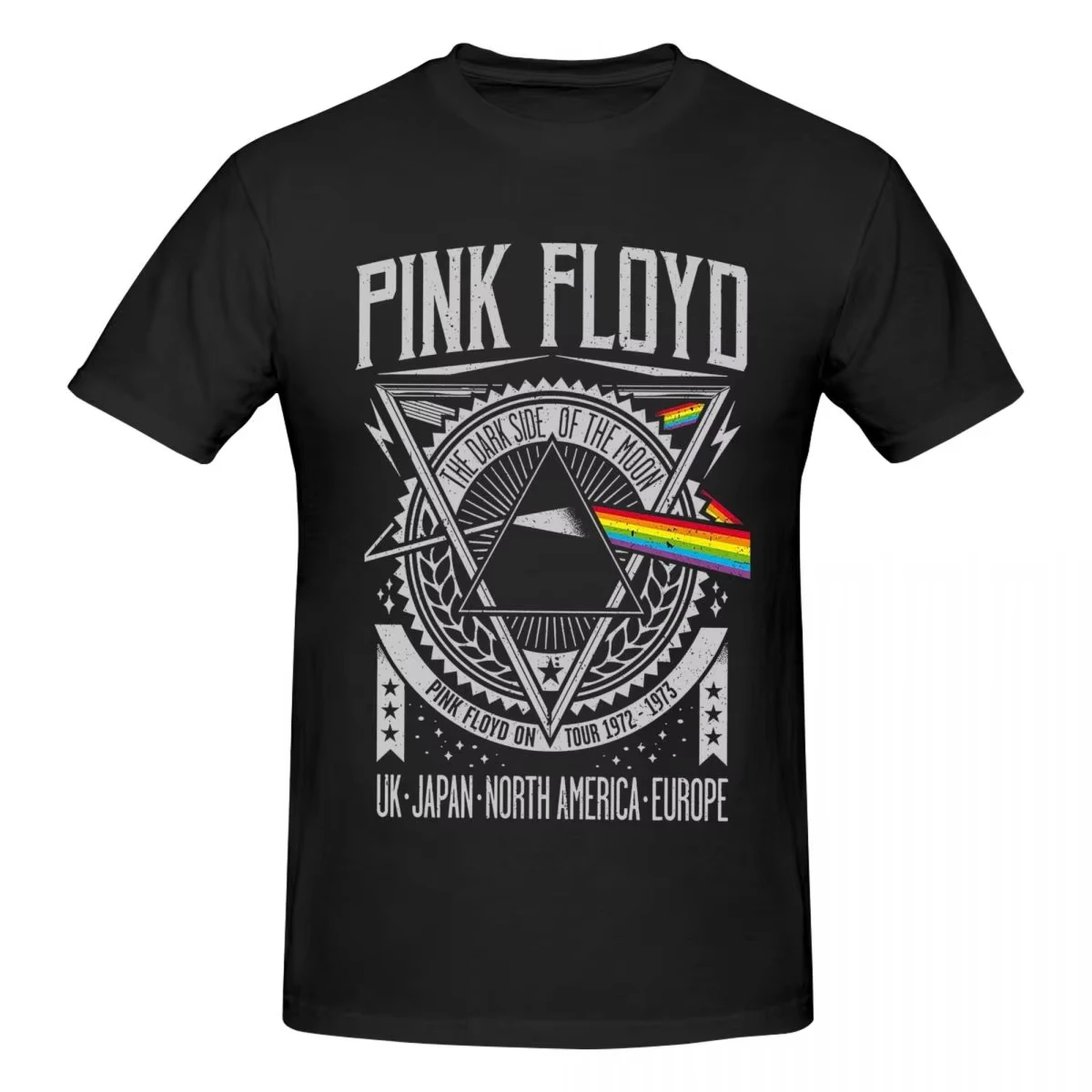 Grunge vintage rosa floyd gráfico camiseta y2k anime moda masculina manga curta padrão impressão de alta qualidade manga curta