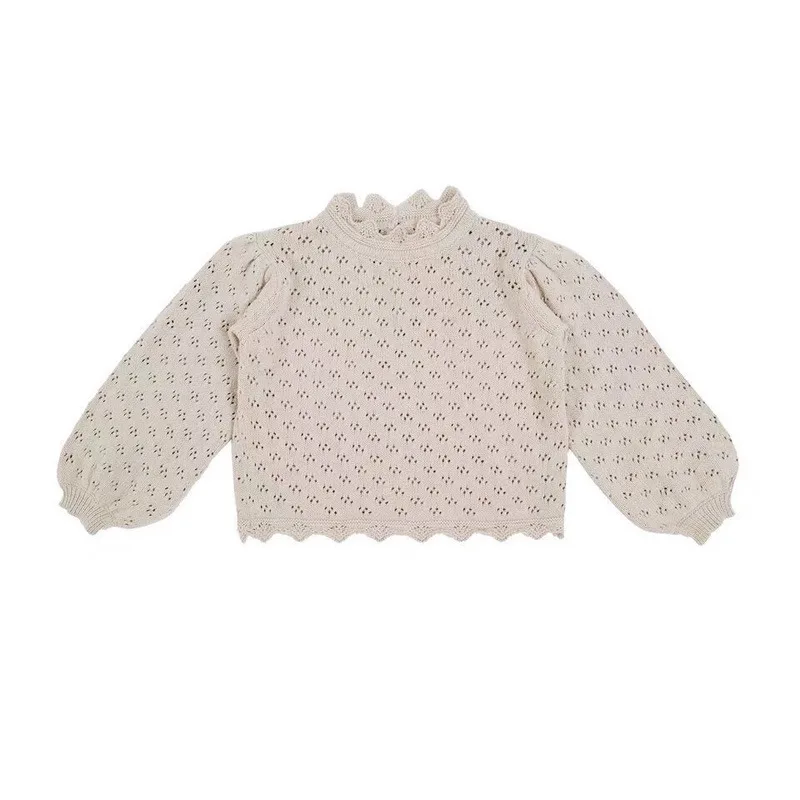 Kleinkind Mädchen Pullover stricken Herbst Kinder Baby lose Pullover stricken Winter ausgehöhlt Baby Mädchen Kleidung rund Kinder Baby außen – Detail 13