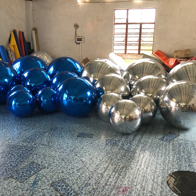 Multiple color Inflatable Mirror Ball Silver Giant Hanging Inflatable Mirror Balloon 0.5-3m Sealed Gold Colorful Sphere