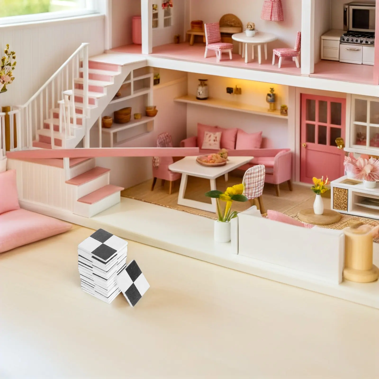 

18Pcs Miniature Floorboard Wooden Non-Deformable Smooth Surface DIY Miniature Floors for Tiny House Scene Decorative Accessories