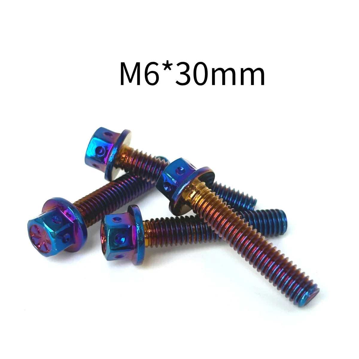 4pcs Stainless Steel 304 Hex Head Internal Hex Bolt M6*30mm, Suitable for Electric Motorcycle Customization, Blue Anodized